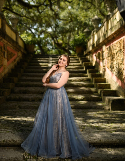 Vizcaya Museum and Garden Ramoneda Photography quince dress